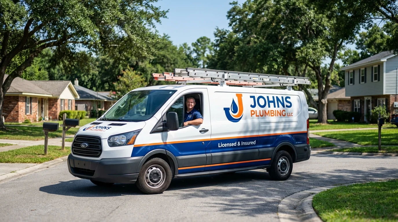 Johns Plumbing LLC service van in Mineral Wells, WV