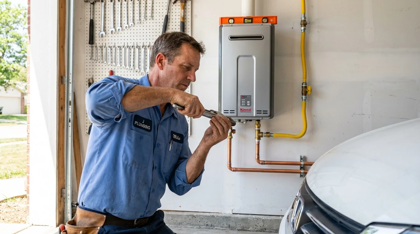 Tankless water heater installation by a Johns Plumbing LLC plumber in Mineral Wells